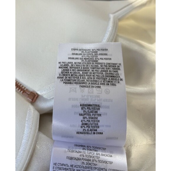 Ted Baker White Scallop Crepe Jacket TB5 Rose Gold Hardware Full Zip Lined US 12 - Picture 8 of 10